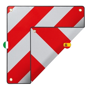Varningsskylt i aluminium Italien/Spanien 2 i 1