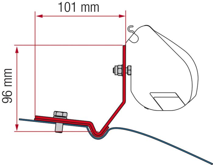 FIAMMA adapter för F35, VW Caddy Maxi, djupsvart