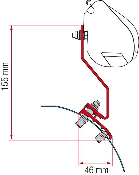 FIAMMA adapter för F35, VW Caddy Maxi Lift Tag, djupt svart