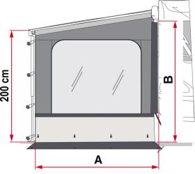 Fiamma Side W Pro F80L XL - för förlängning till 275cm installationshöjd 245-280cm