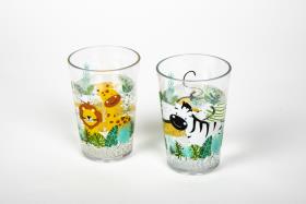 Set med 2 matchande dricksglas med SAFARI-motiv